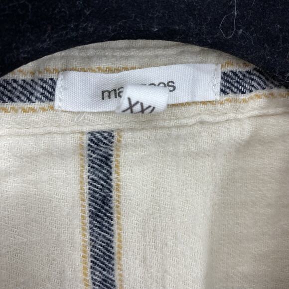 Maurices Boxy Cabin Plaid Flannel Shirt Plus size XXL Ivory Long Sleeves Button - Picture 5 of 8